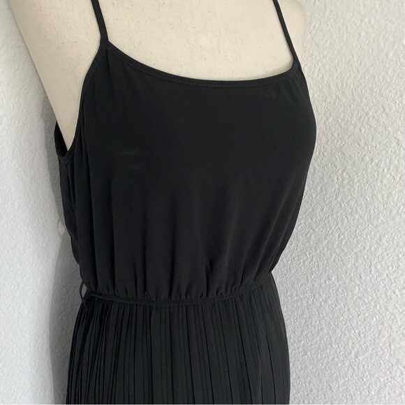 NWT  YA LA Maxi Dress Silk Lace Pleats Slip Style Sexy Glam Black Size M - Picture 4 of 14